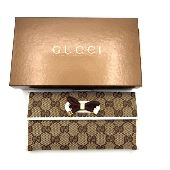 Gucci Handbags - Gucci‎ GG Monogram Wallet with Cherryline Bow